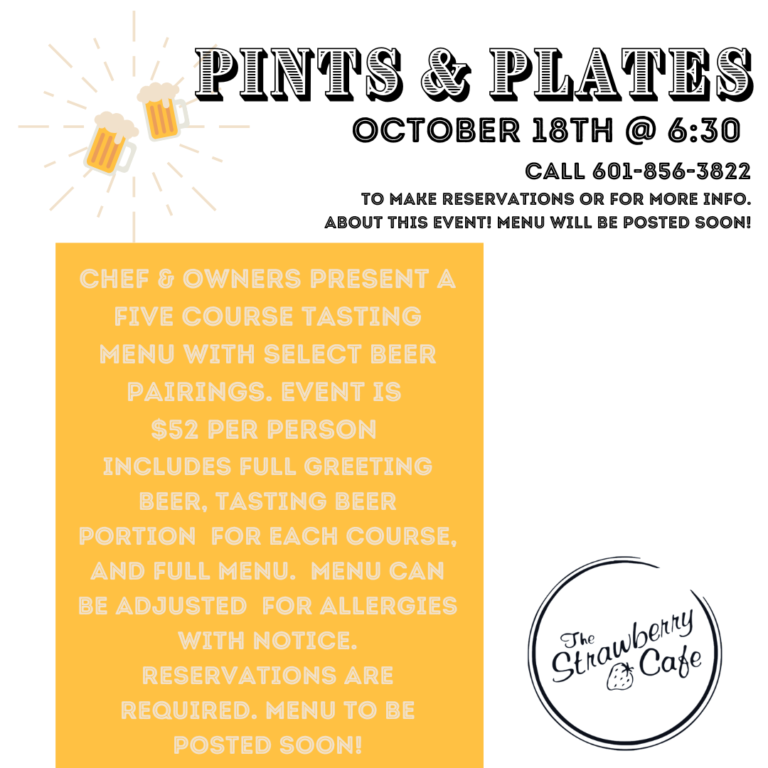 6 12 22 PINTS & PLATES Flyer (2) The Strawberry Cafe